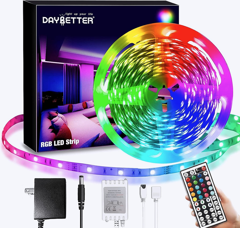 DAYBETTER 5050 SMD RGB LED Strip Lights 20ft with Remote