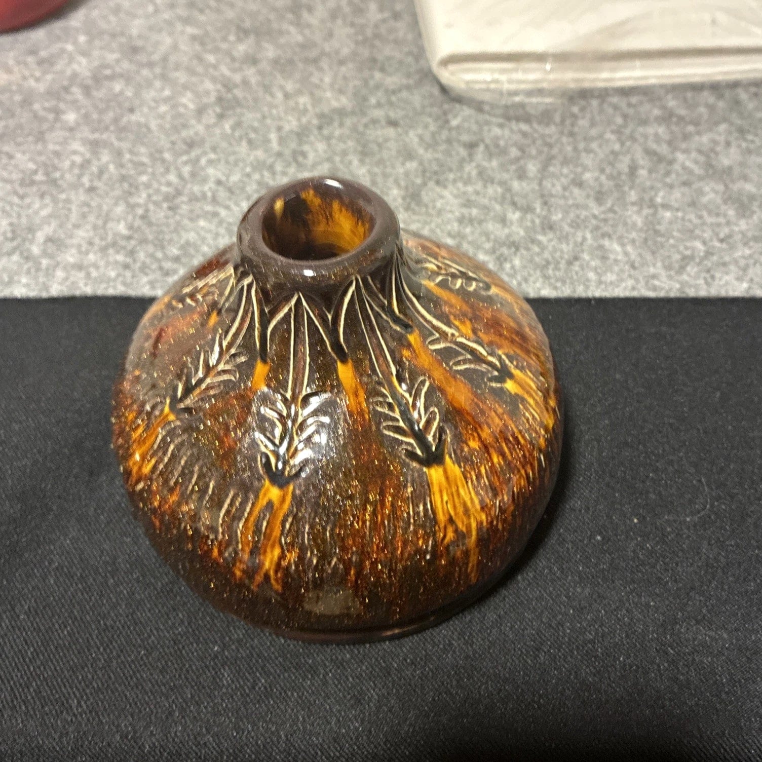 Vintage Art Vase Pottery And Glass Signed