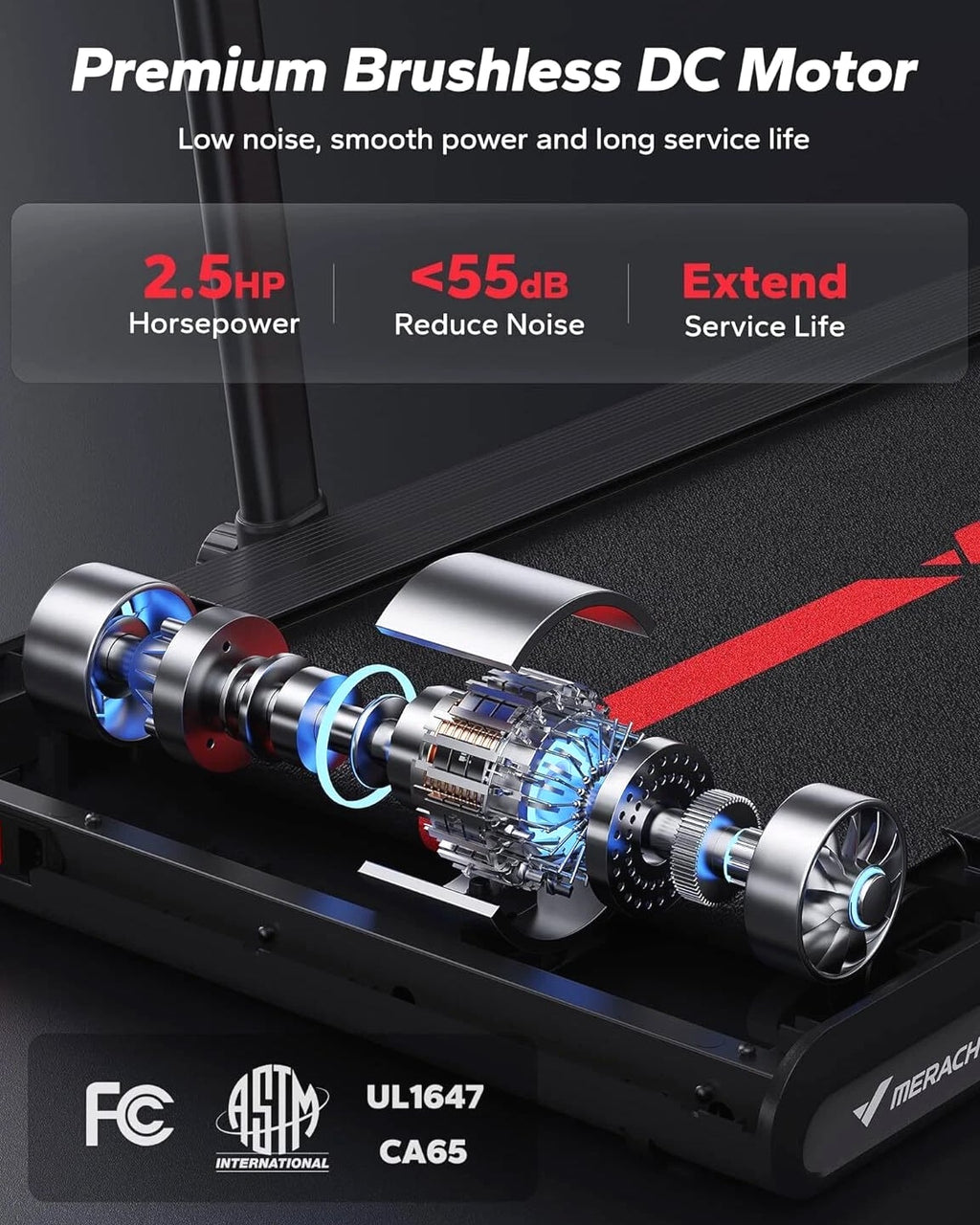 MERACH T05 2.5HP Smart 2 in 1 Folding Under Desk Treadmill Walking Pad
