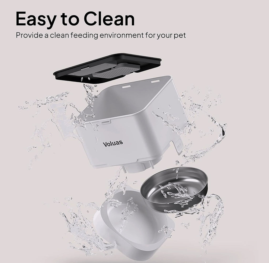 Voluas Automatic Cat Feeder with Voice Recorder and Portion Control