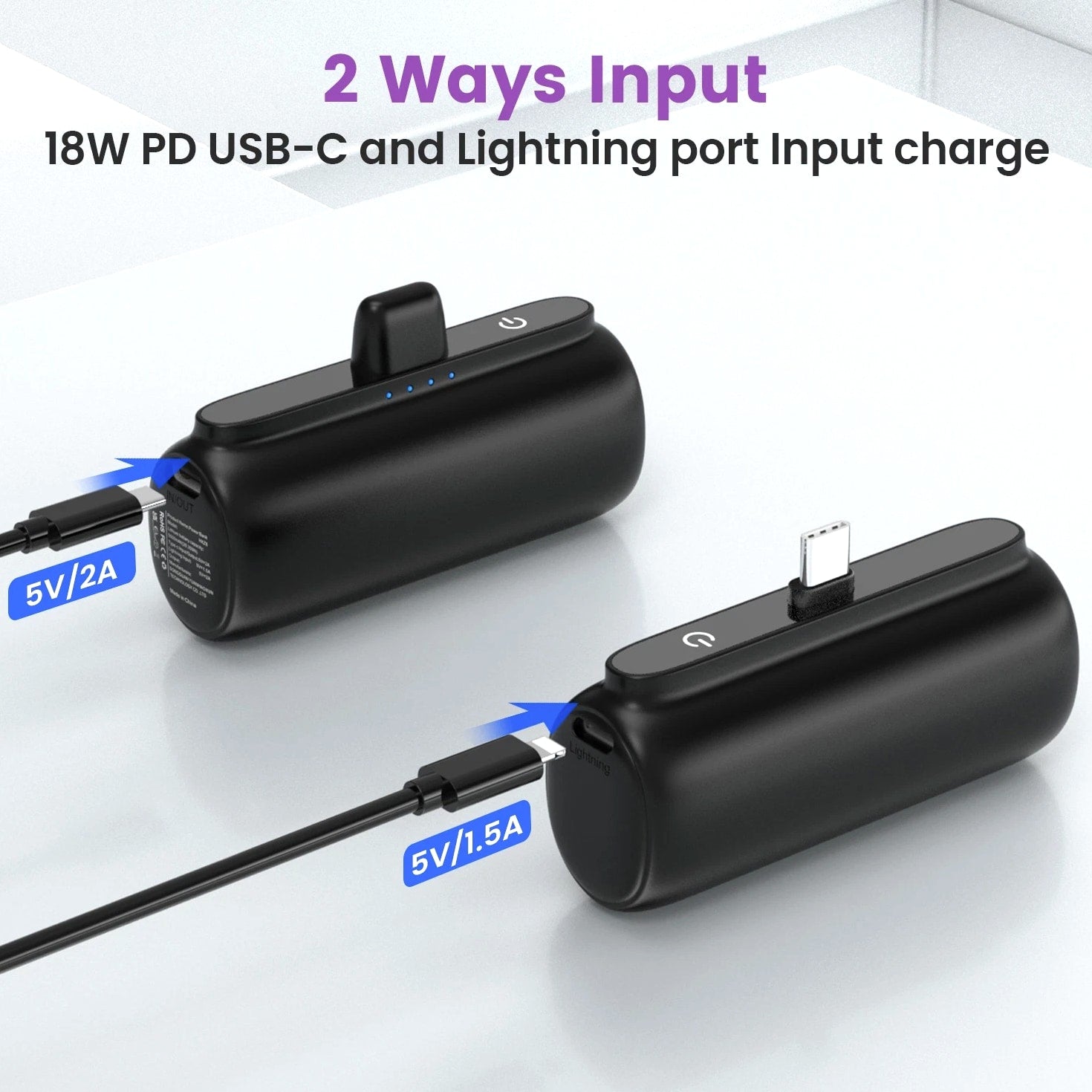 5500mAh Portable Charger External Battery Pack Power Bank For Samsung/Android US