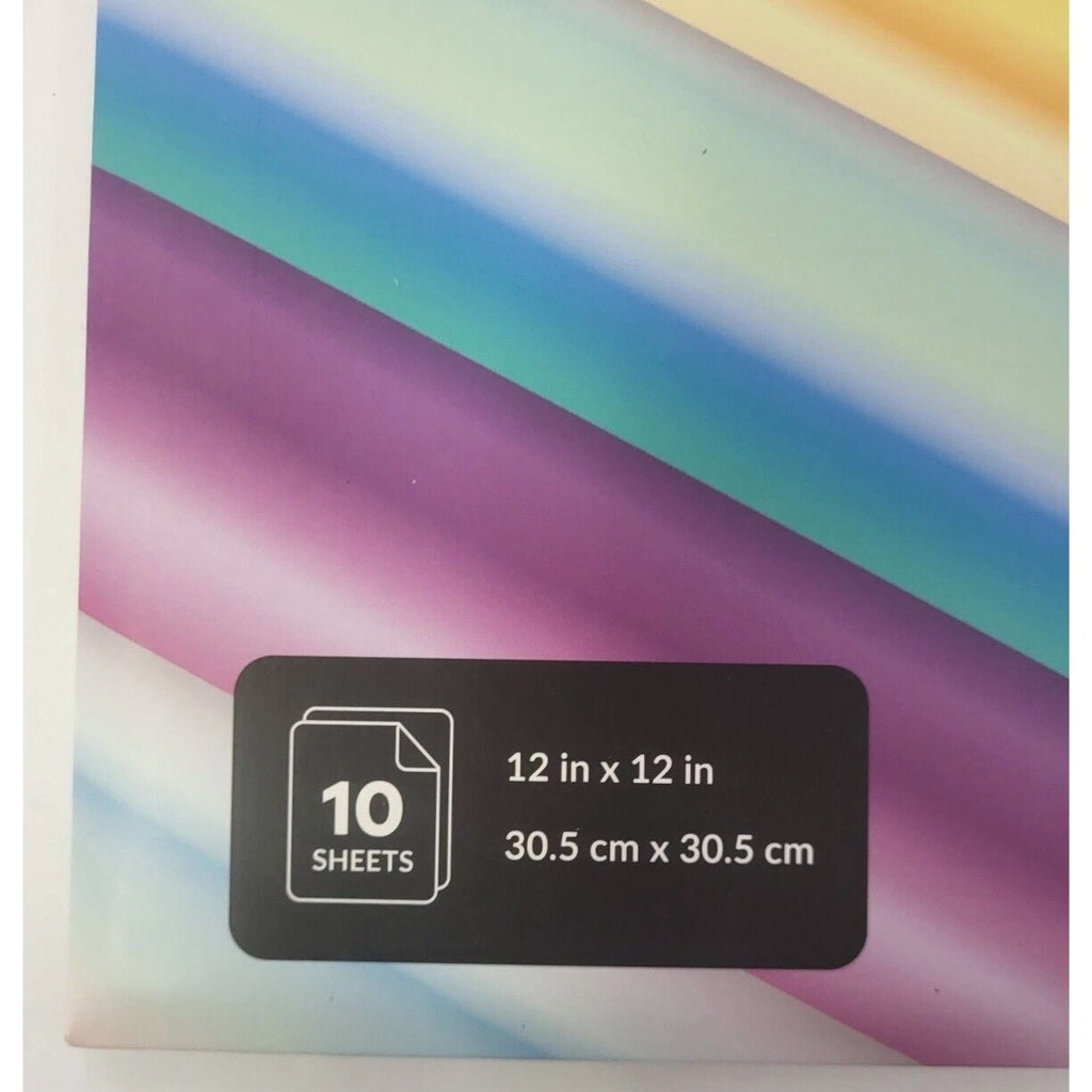 Kassa Holographic Vinyl Sheets 10 Pack Different Colors Permanent Adhesive 12X12