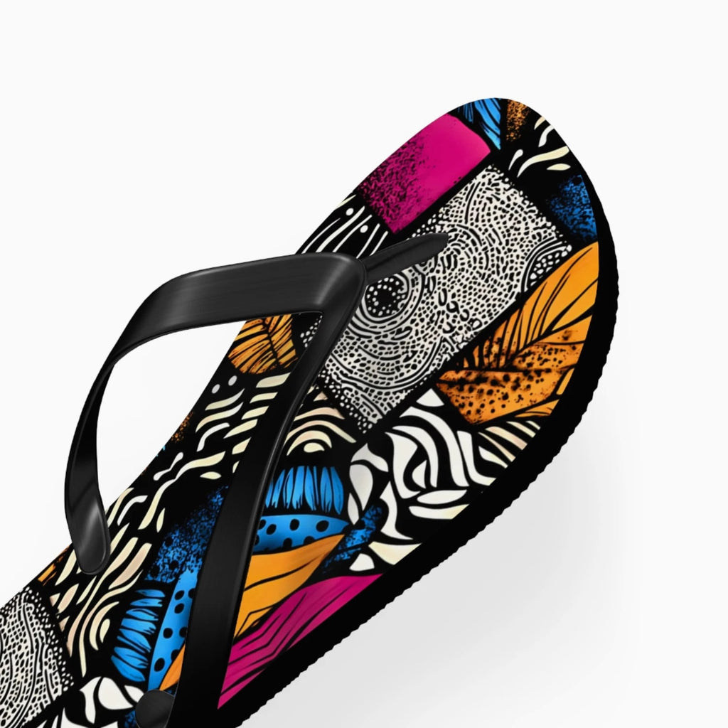 Floral and Feather Flip Flops | Summer Footwear Beach Sandals Poolside Comfort