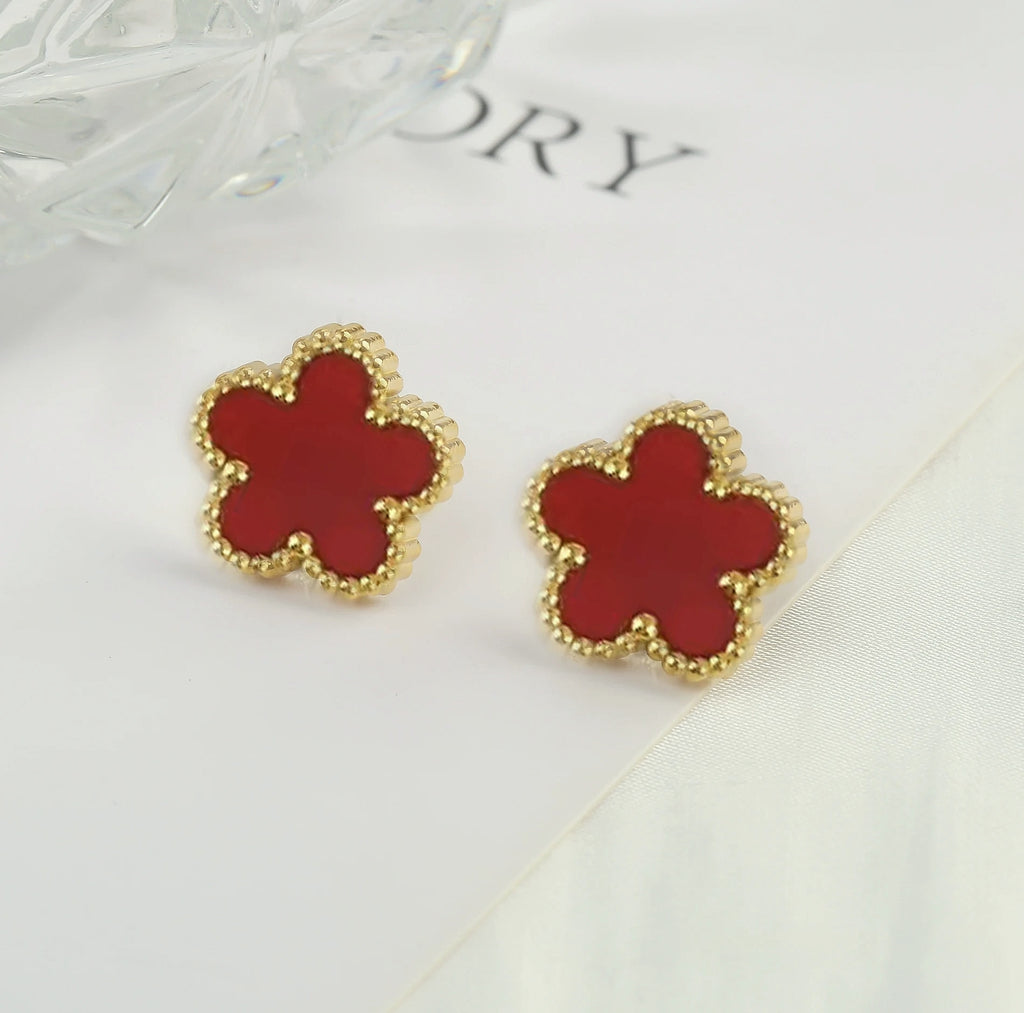 Stainless Steel Five Leaf Clover Flower Adjustable Bracelet