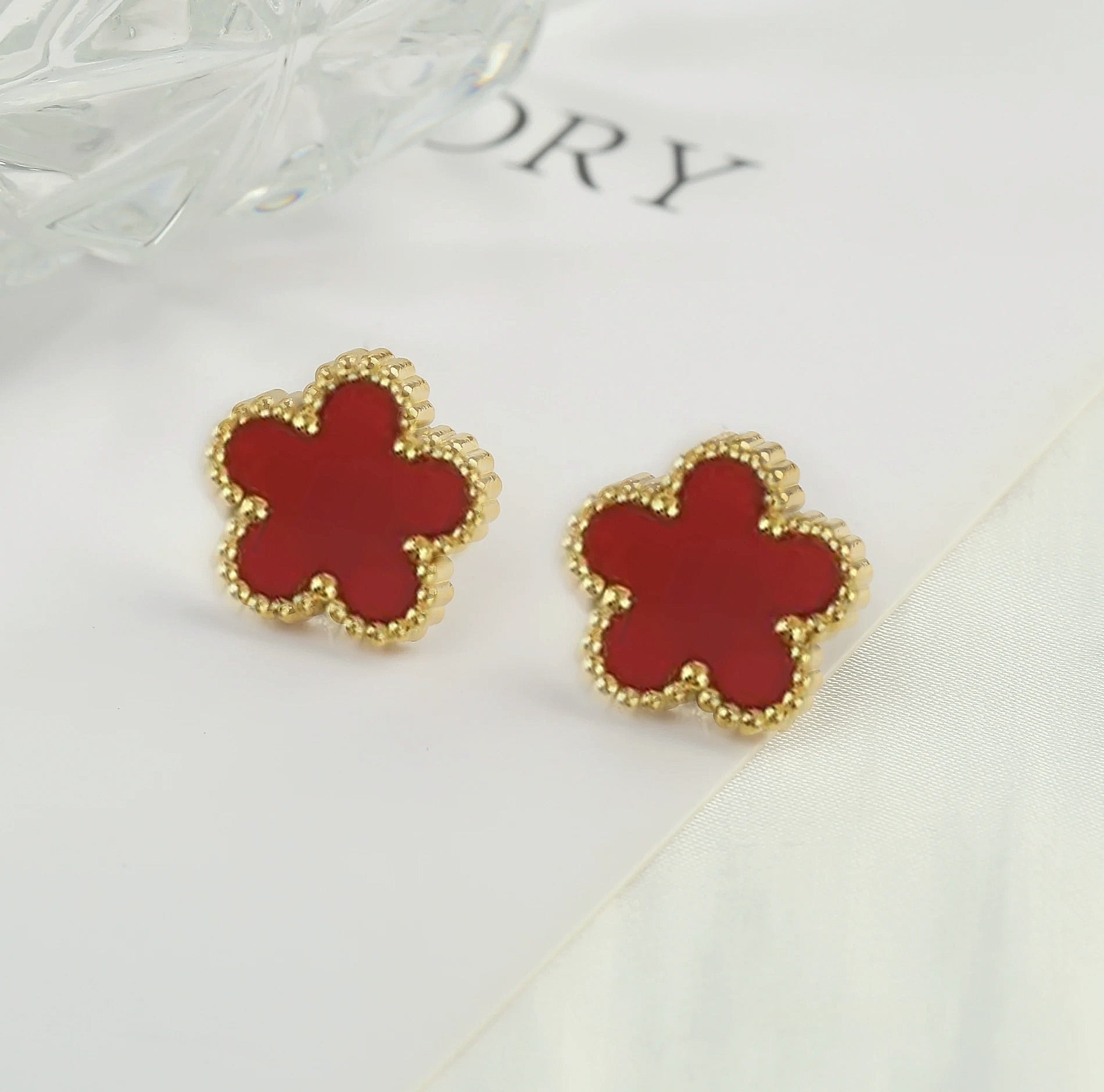 Stainless Steel Five Leaf Clover Flower Adjustable Bracelet
