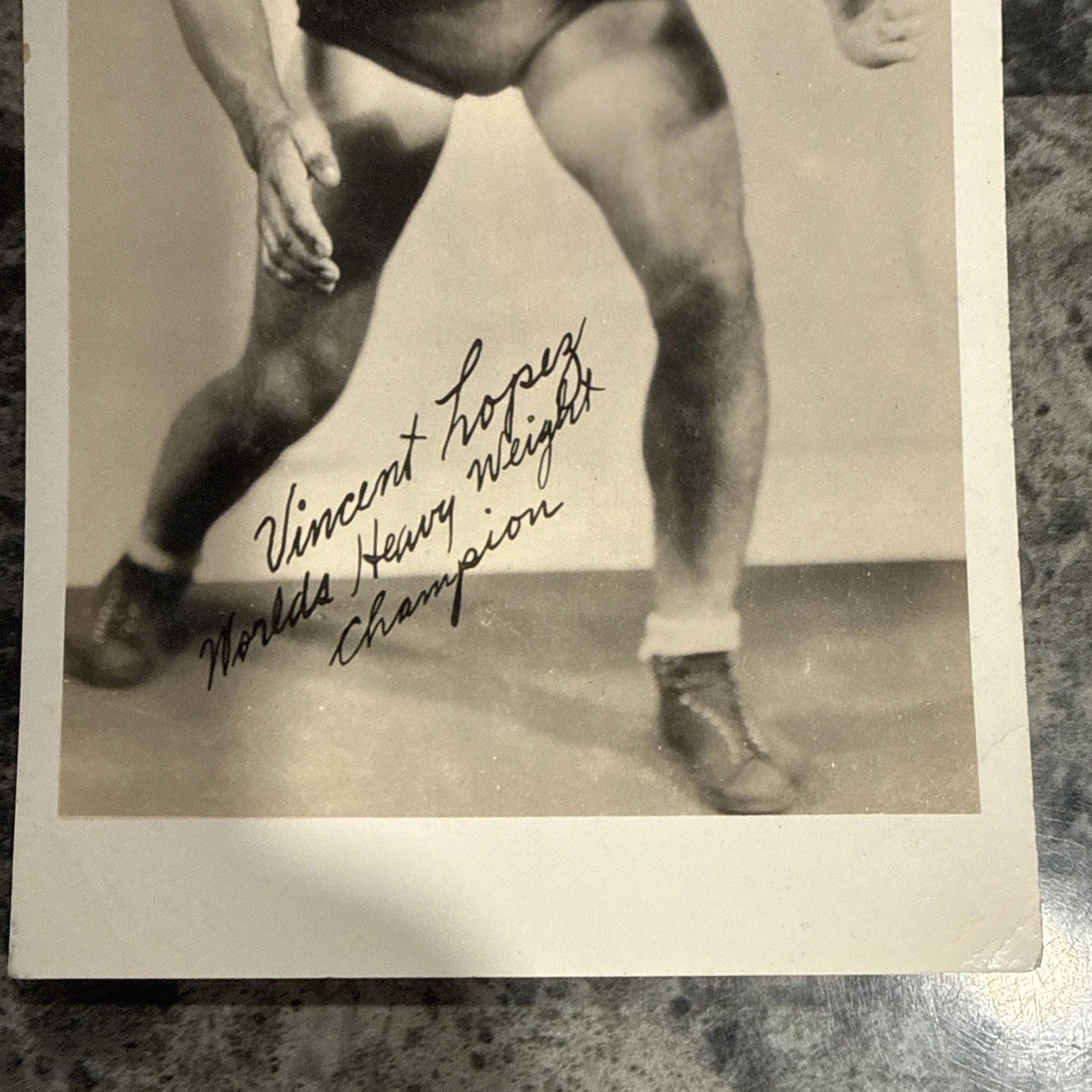 Vintage Wrestling PostCard Vincent Lopez Possibly Signed? Rare