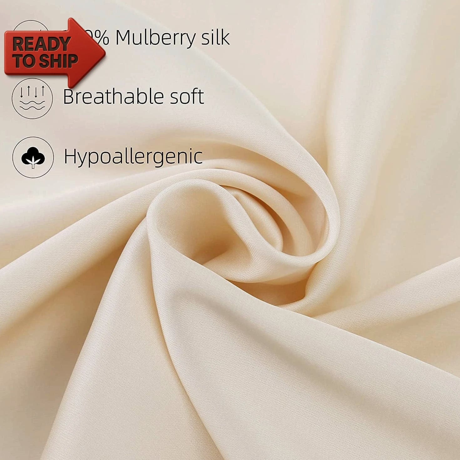 Natural Silk Pillowcase Set of 2 for Hair &Skin - Both Sides 19 Momme 600 Threa