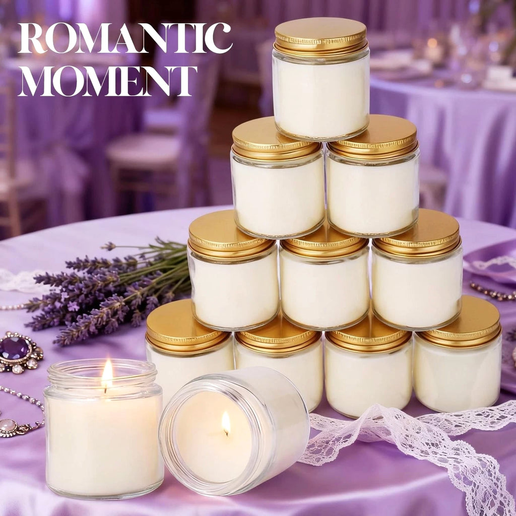 24 Pcs 4oz White Soy Wax Candles - Lavender Scented Candle Gift Set, Bulk Wed...