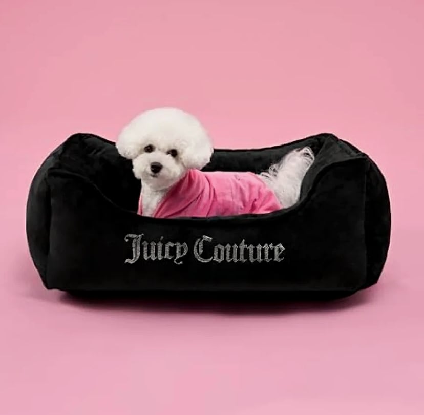Crown Bling Small Pet Bed rose gold velvet orthopedic
