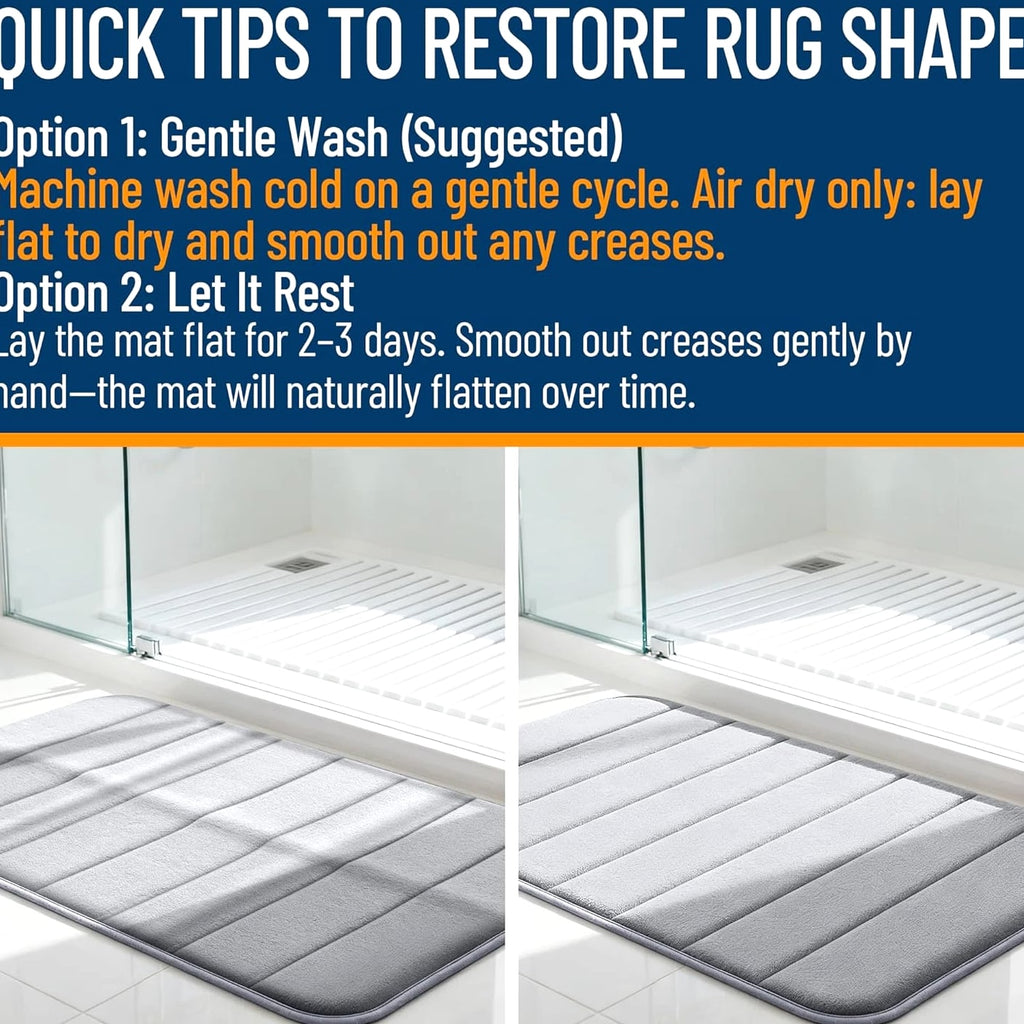 Memory Foam Bath Mat 30X20, Super Soft Absorbent Bathroom Rugs, Quick Dry, Machi