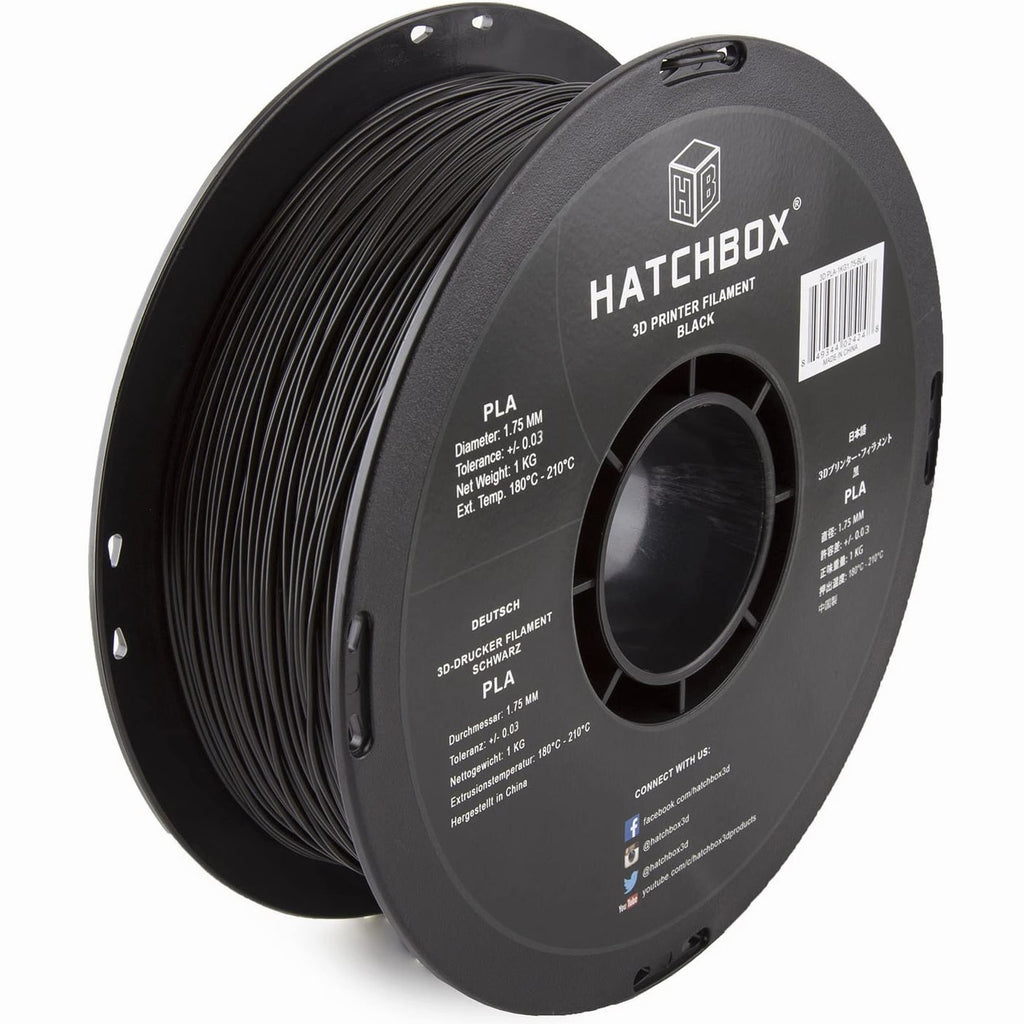 1.75mm Black PLA 3D Printer Filament, 1kg Spool, Dimensional Accuracy +/- 0.03mm