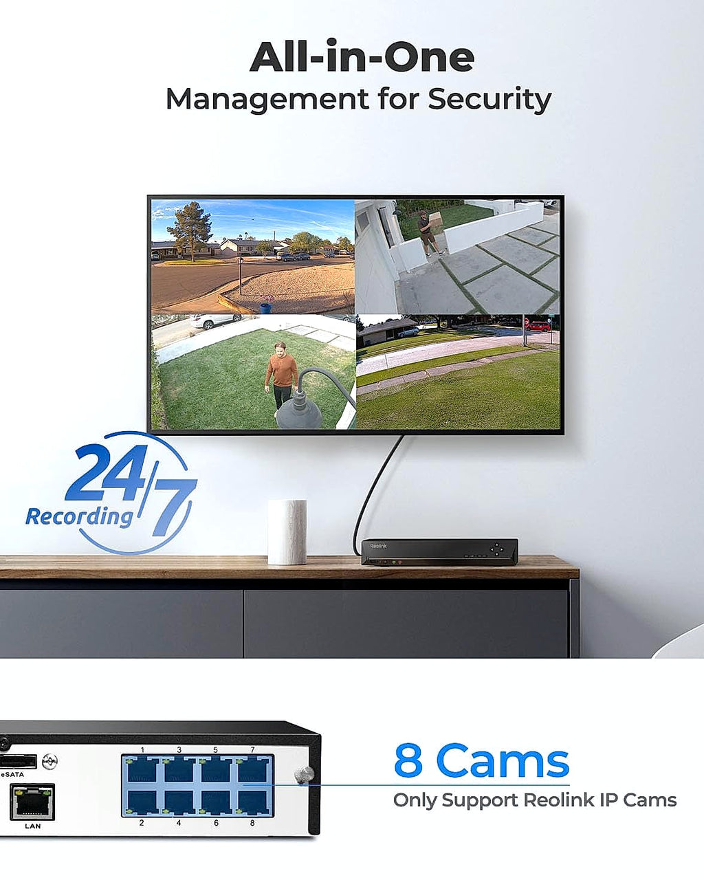 Reolink RLC-1224A 12MP PoE Dome Camera Bundle with 8CH NVR