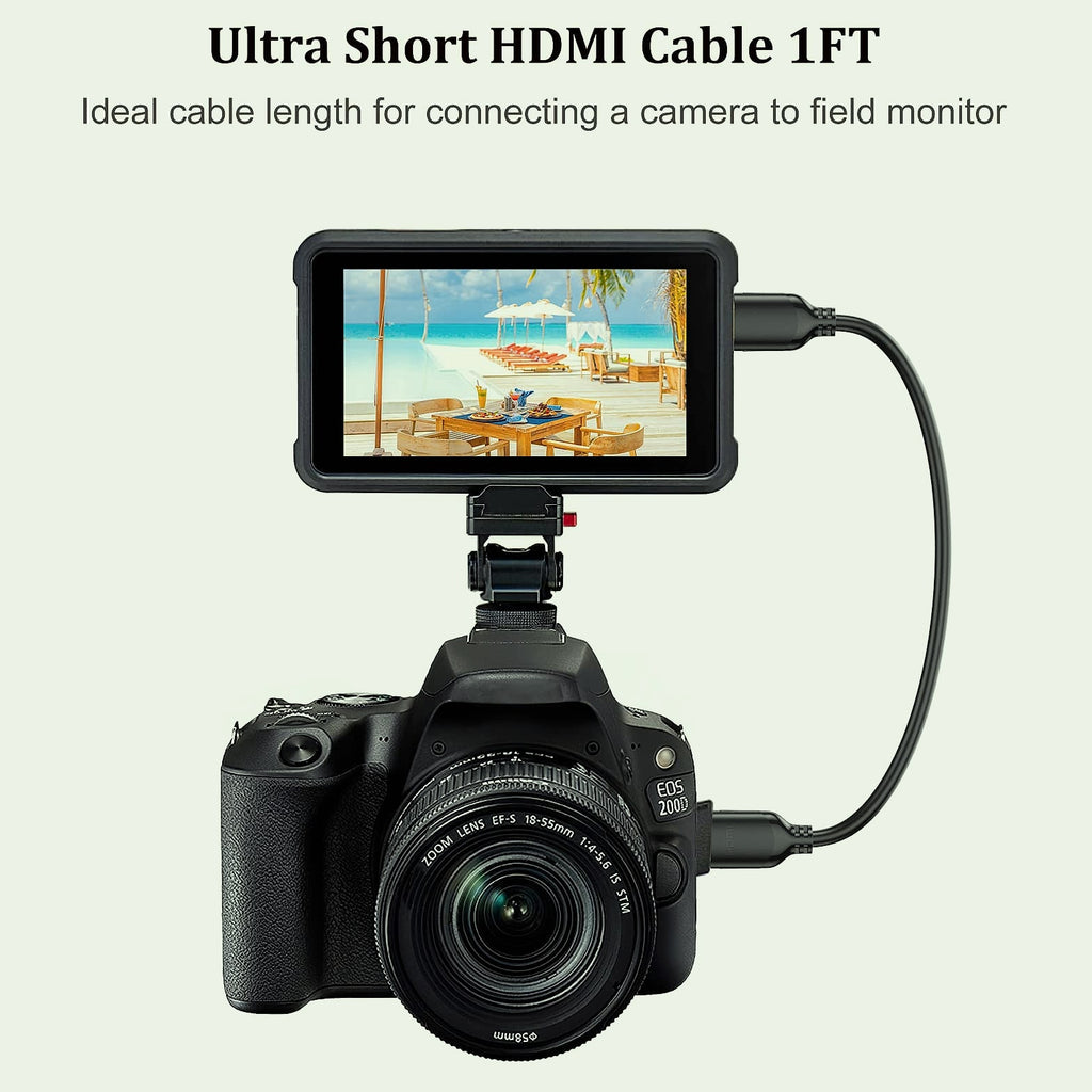 UVOOI 1ft HDMI 2.0 Cable 2-Pack, 4K@60Hz High Speed