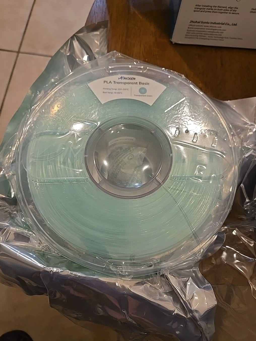 Sunlu 3D Printing Filament PETG Black 1.75mm, Trans Green Spool Refill - Sealed