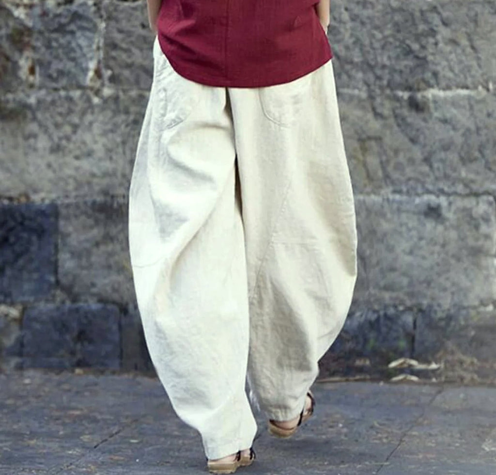 Aristarchus Cotton Linen Women's Cargo Pants Loose Fit