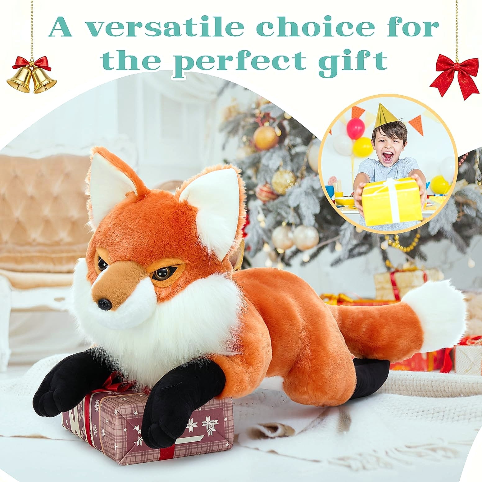 MaoGoLan 31 inch Large Red Fox Stuffed Animal Plush Toy