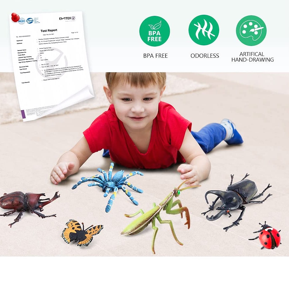 Volnau 12-Piece Insect Figure Set for Kids Educational Toys