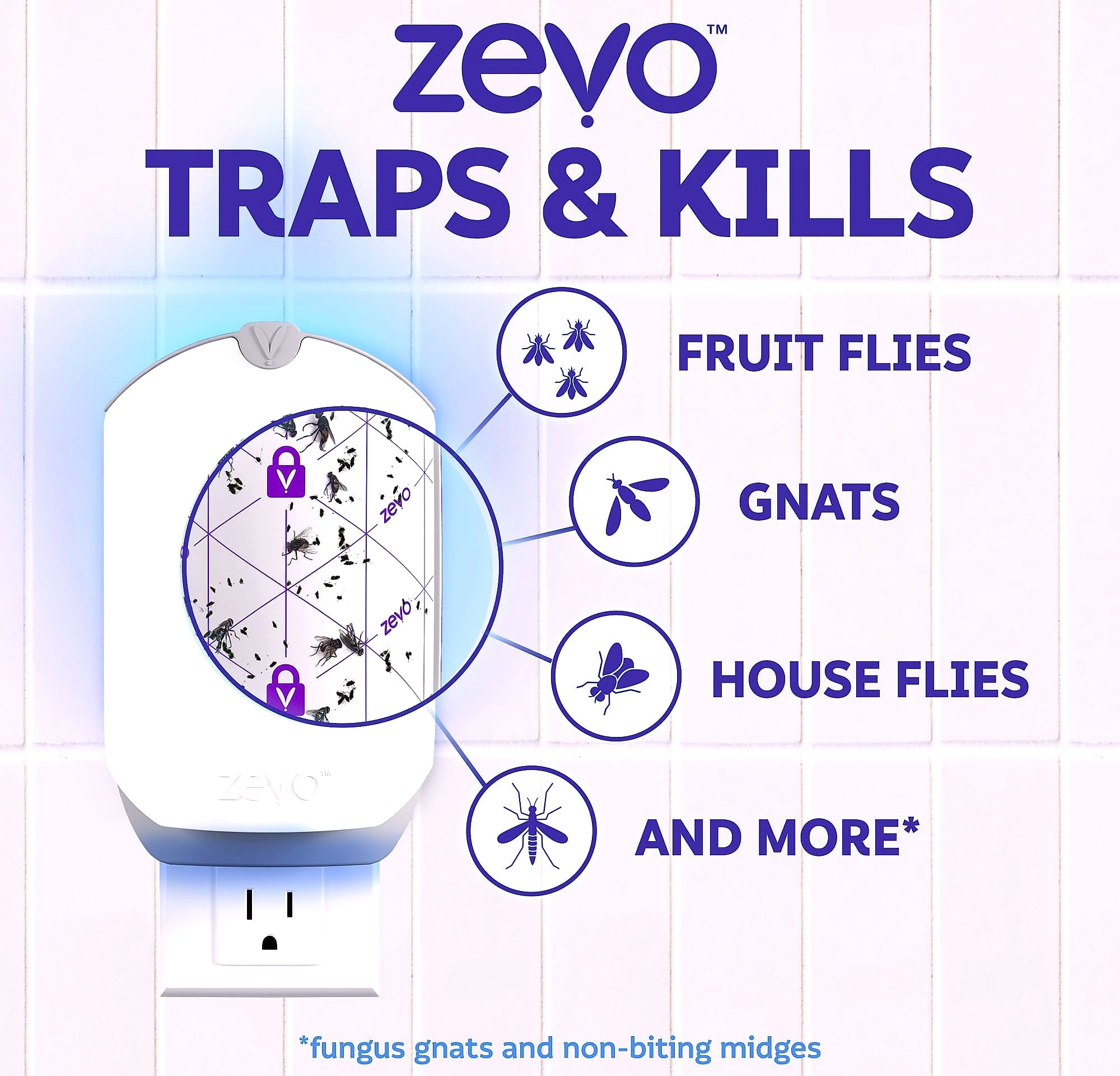 Zevo Flying Insect Trap Refill Cartridges for Indoor Fly Control