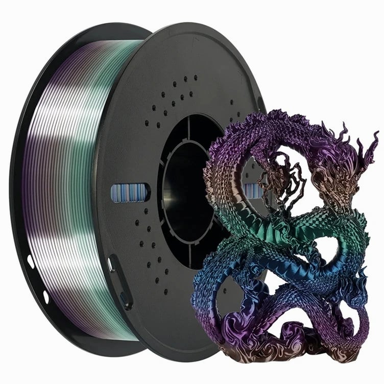 Rainbow Silk PLA Filament 1.75mm 1KG Gradient 3D Printer Materials Color Change