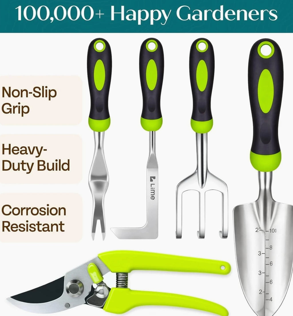 Ergonomic Gardening Tools Set - Complete Kit for Home Gardeners & Enthusiasts