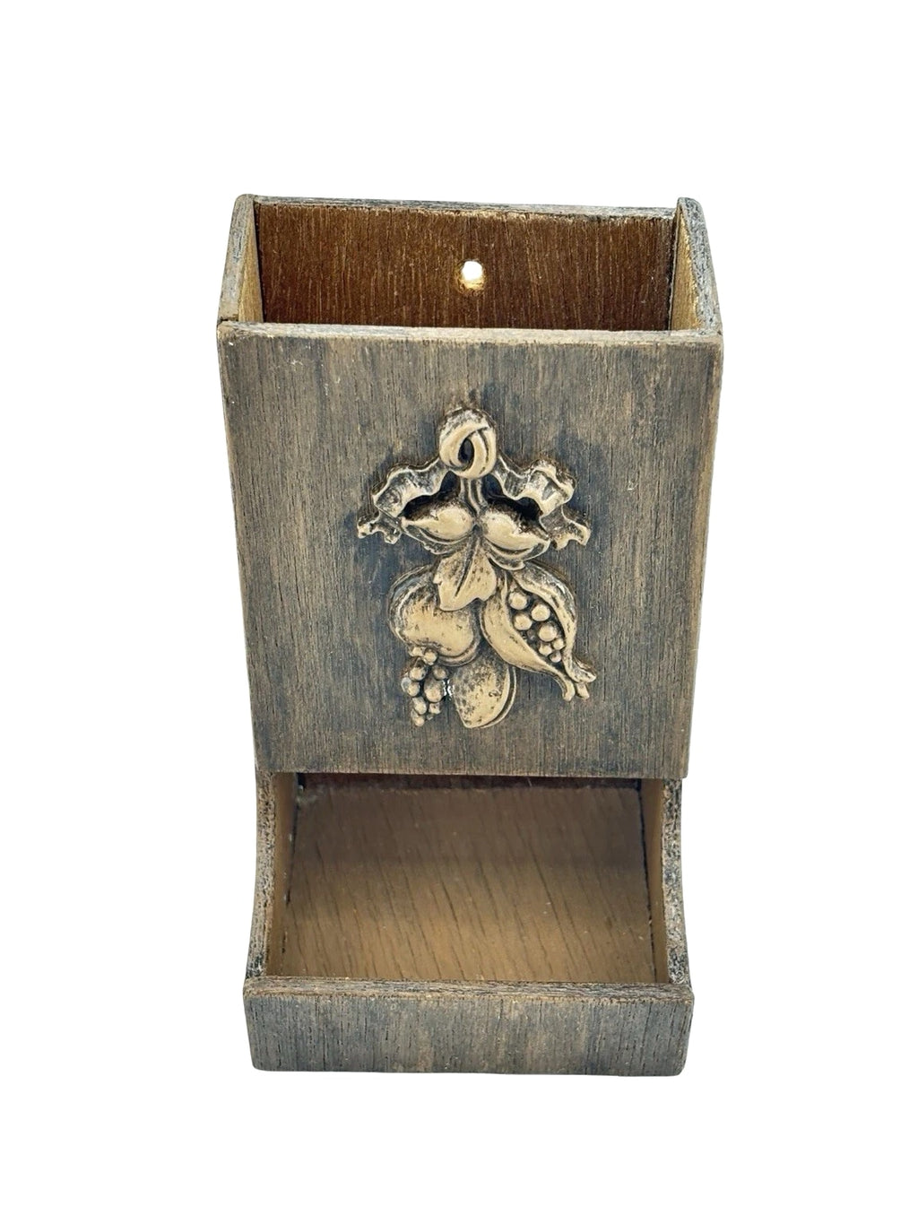 Vintage Match Box Holder Side Strike 5" Dispenser Wall Mount