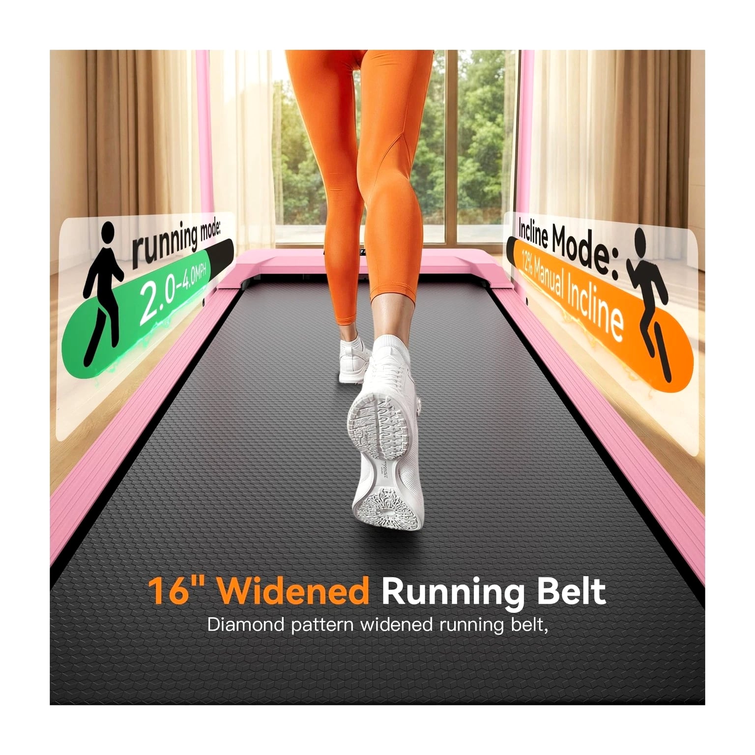 Small Walking Pad Treadmill with Incline - Under Desk Treadmills & Handle ...