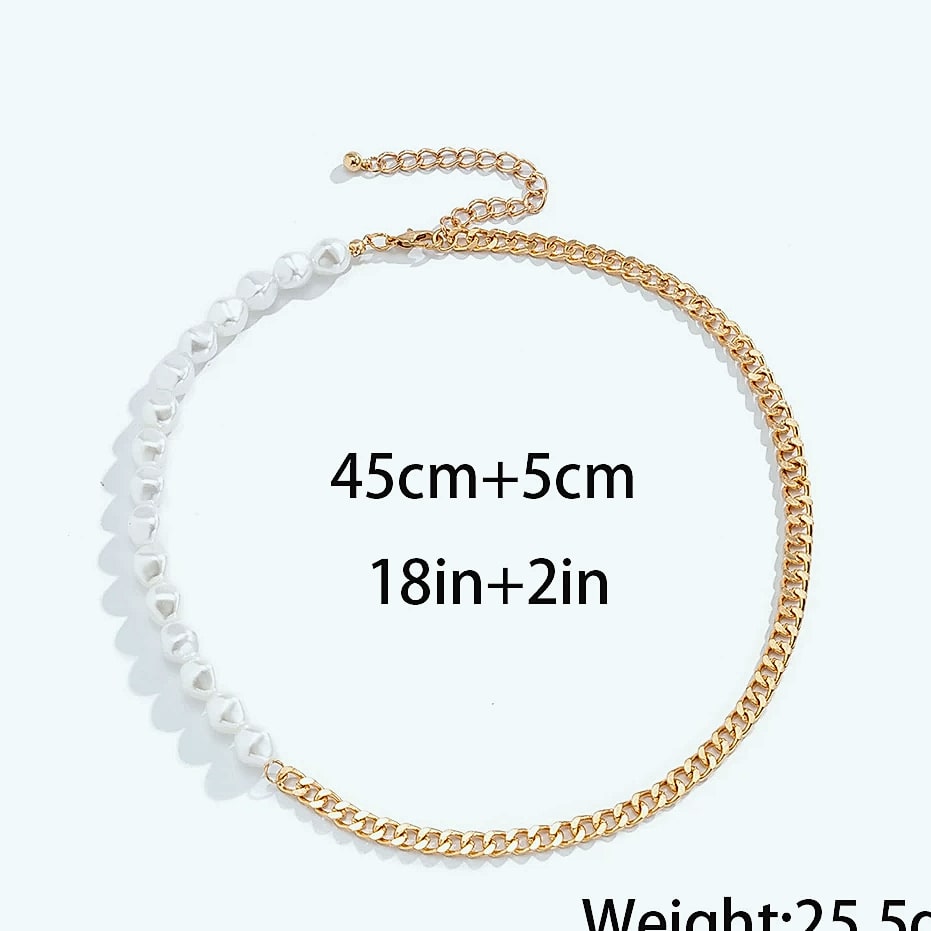 TOPGRILLZ Freshwater Pearl Stainless Steel Chain Necklace