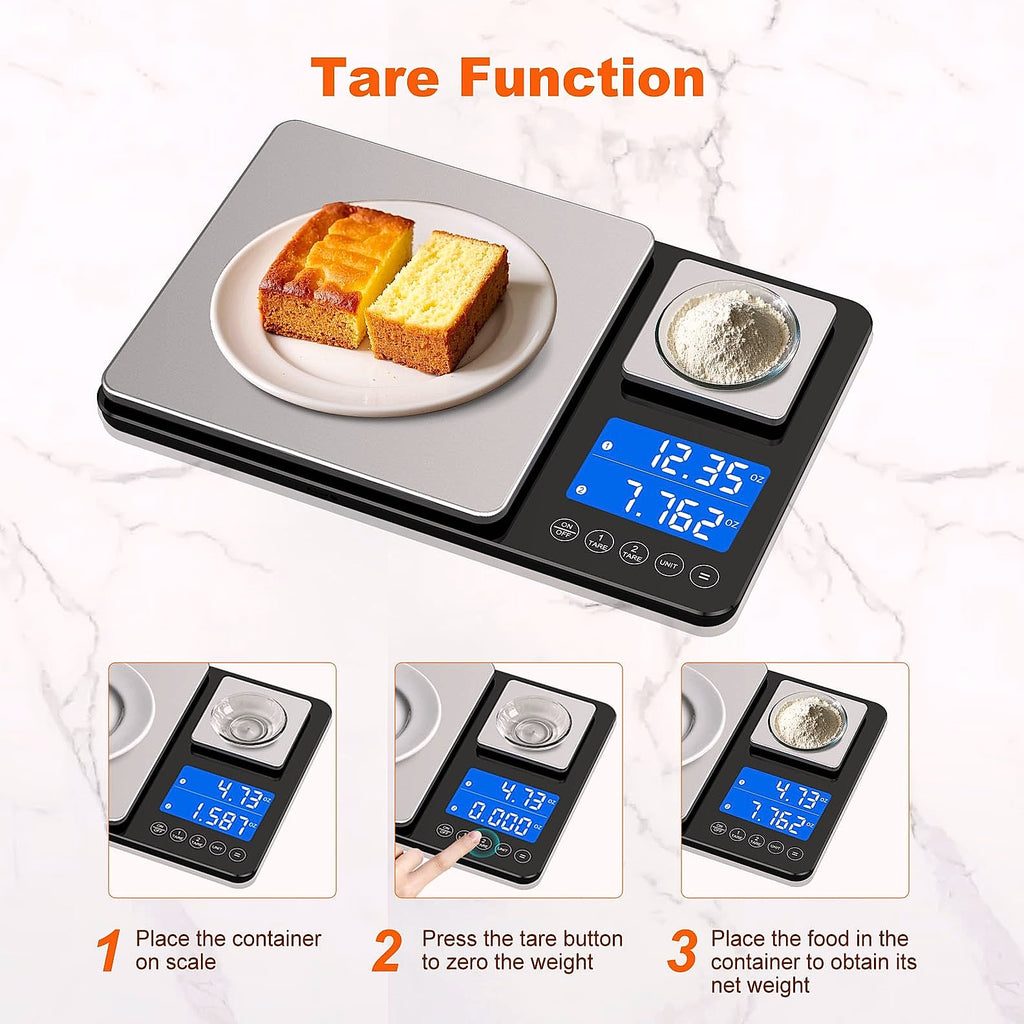 KUAIVO Dual Platform Food Scale, 0.001oz Precision Baking