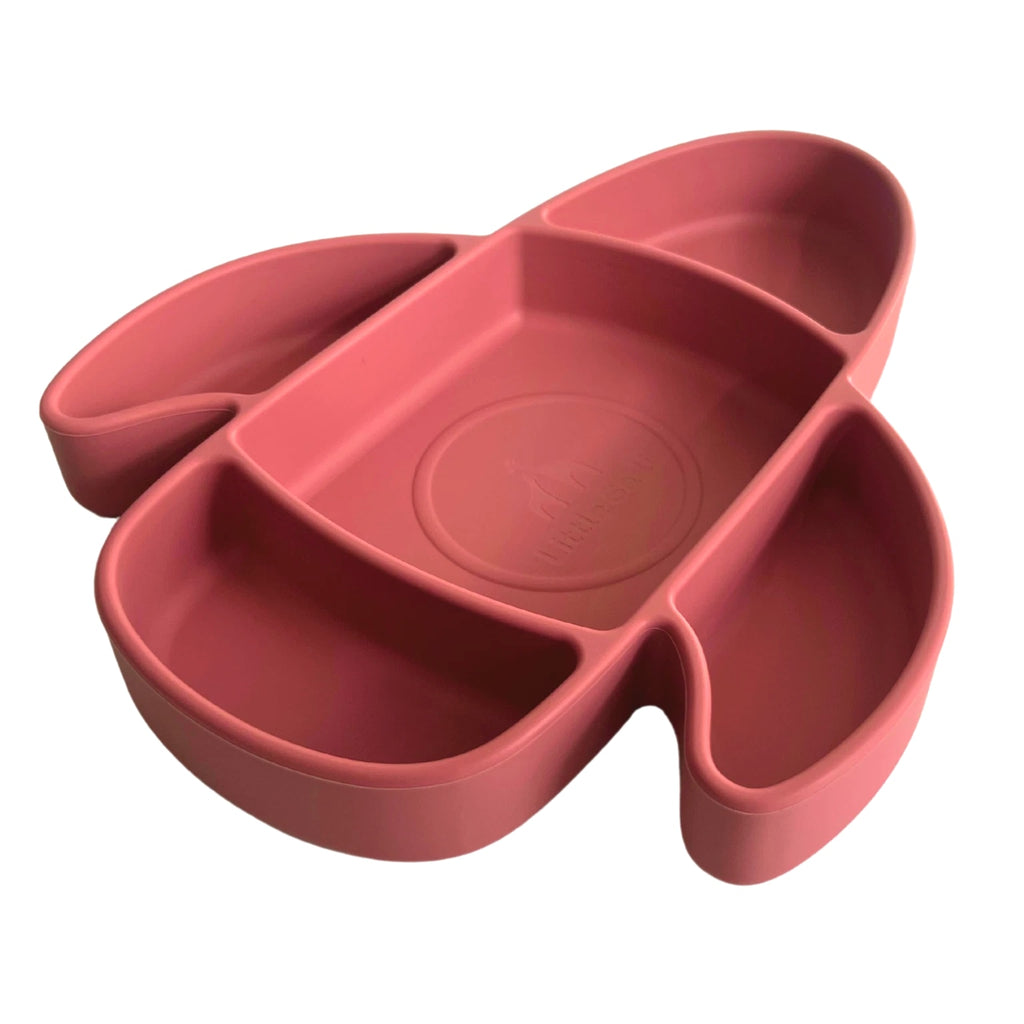 Liitle Sadi Silicone Airplane Toddler Plate, BPA-Free, Baby Plate, Baby Dish.