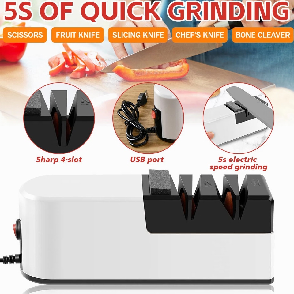 Professional Electric Knife Sharpener Kitchen Sharpening Stone Grinder knives US
