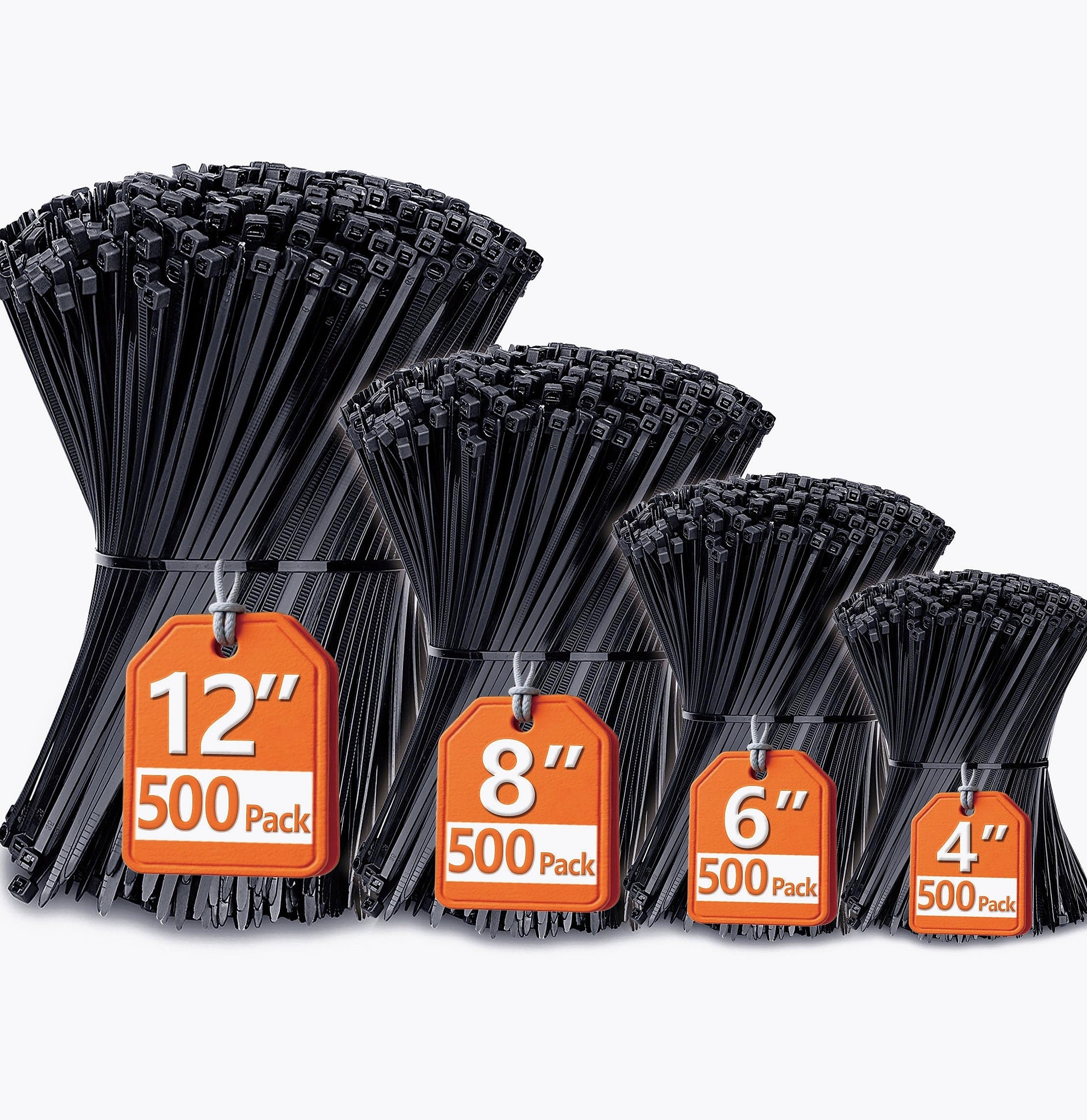 ANOSON Zip Ties Assorted Sizes 400 Pack Cable Ties UV Resistant