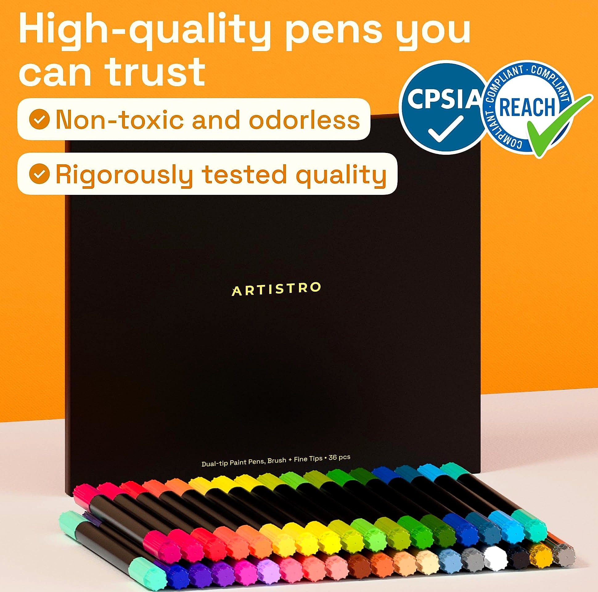 ARTISTRO 36 Acrylic Paint Markers with Dual Tips