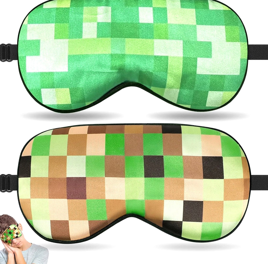 2 Pcs Sleep Mask for Kids Boys, Silk Eye Covers for Sleeping, Adjustable Strap &