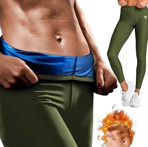 Sauna Leggings for Women by RDX, Gym Yoga Workout Compression Sweat Pants
