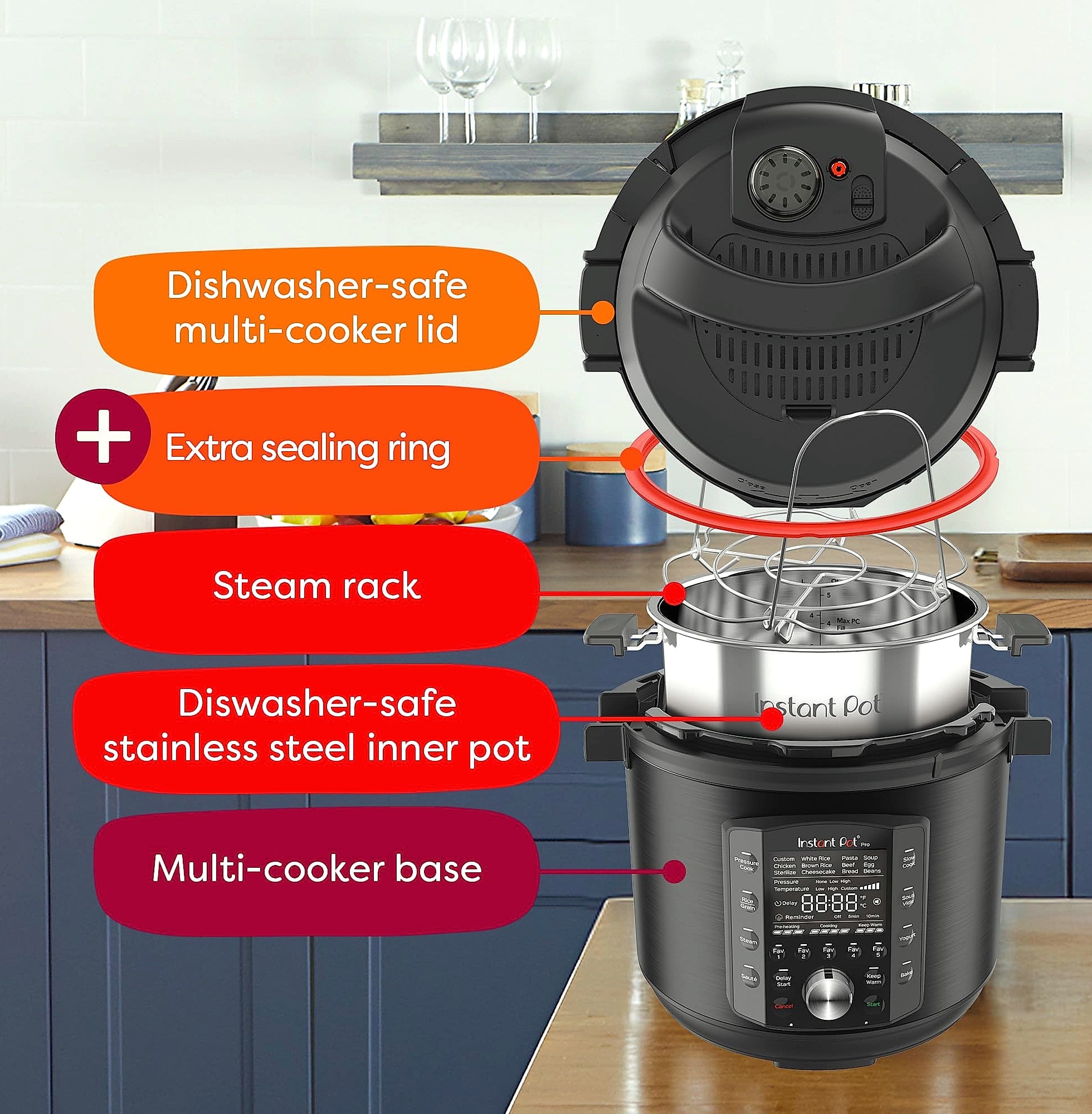 Instant Pot Pro 10-in-1 Pressure Cooker, 6 Quart