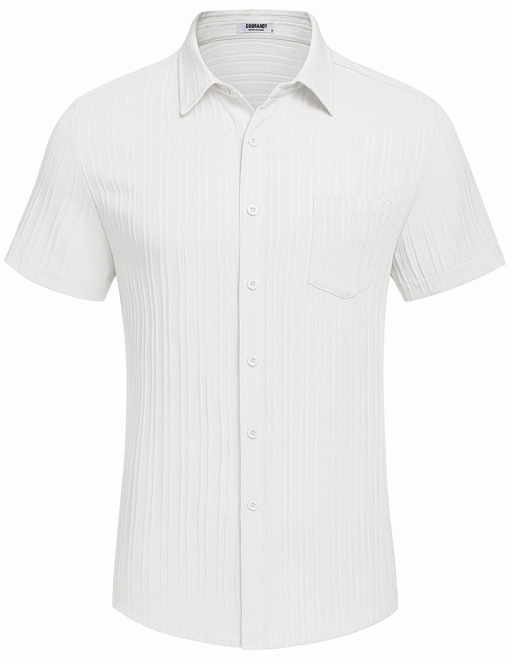 COOFANDY Men's Casual Button Down Short Sleeve Summer Beach Shirt