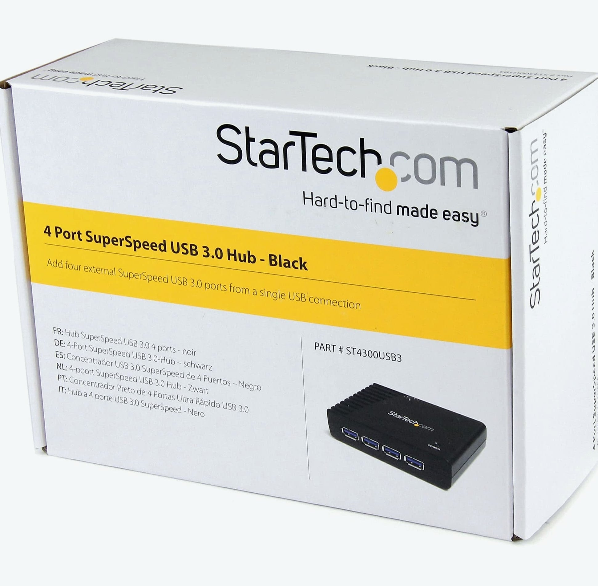 StarTech ST4300USB3 4-Port USB 3.0 Hub with Power Adapter