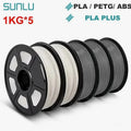 PETG/ABS Filamnet 1.75mm 5Roll 1KG Neatly Wound Printer Filament for 3D Printer