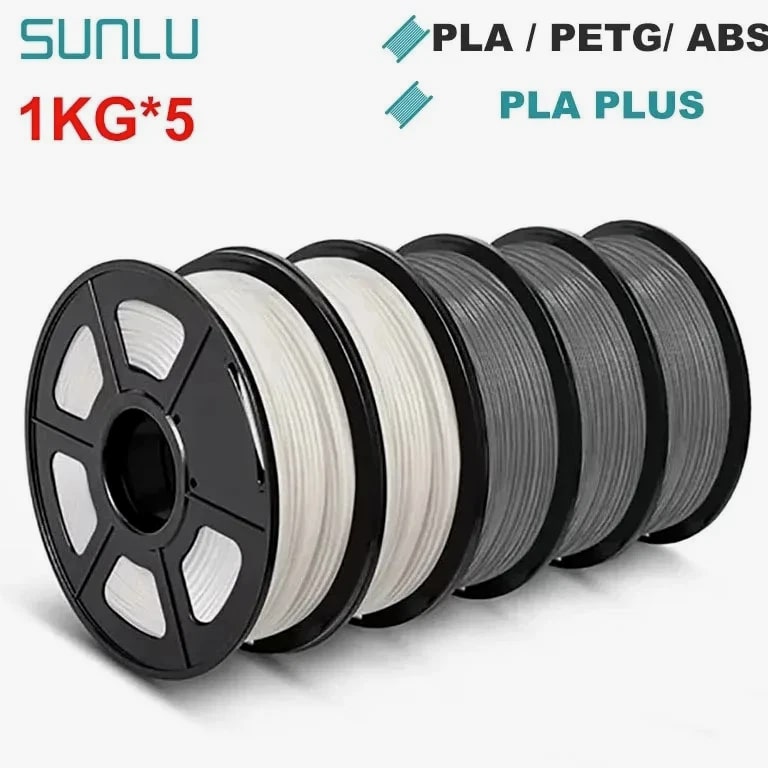 PETG/ABS Filamnet 1.75mm 5Roll 1KG Neatly Wound Printer Filament for 3D Printer