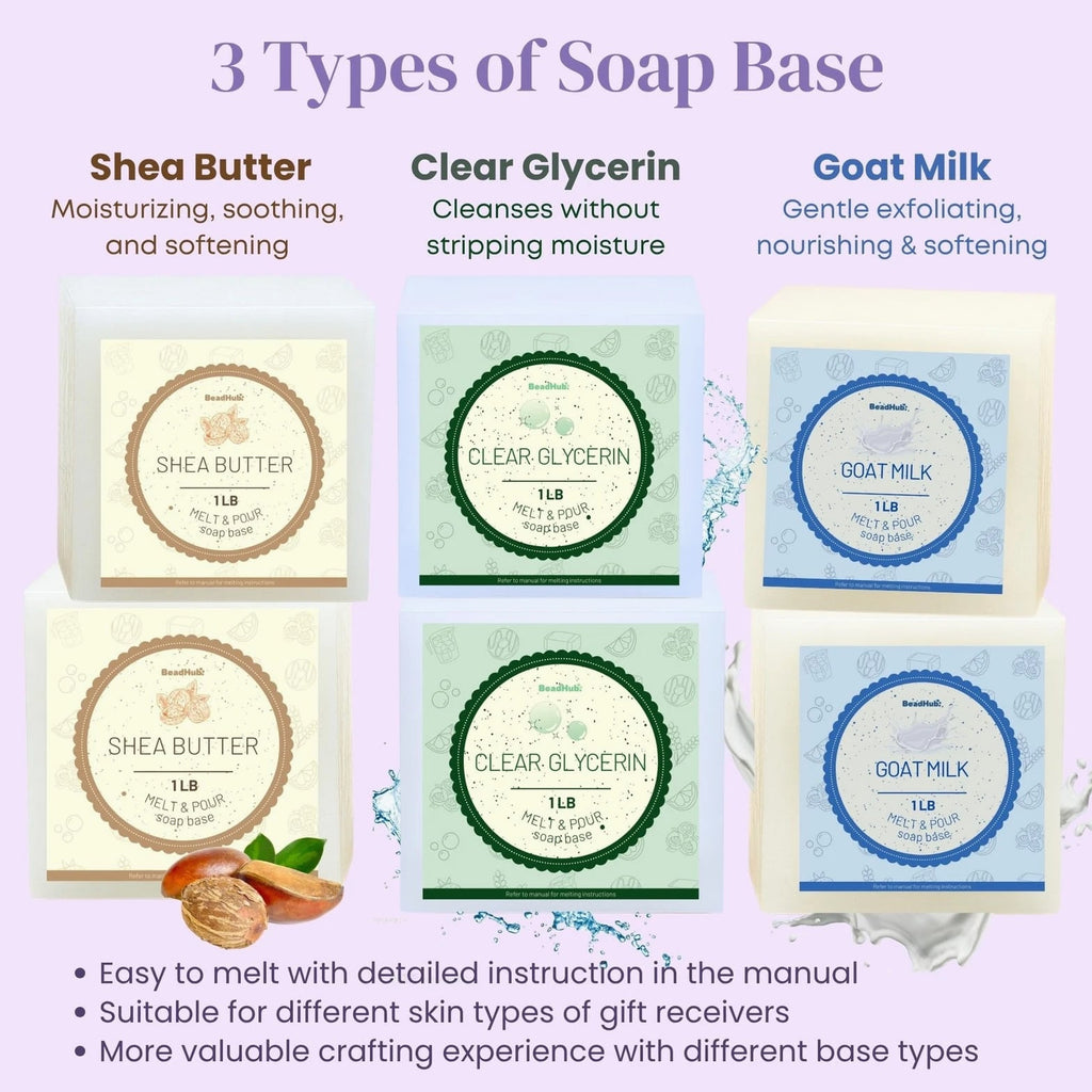 Soap Making Kit for Beginners | 6LBS Melt & Pour Soap Base - Shea Butter, Clear...