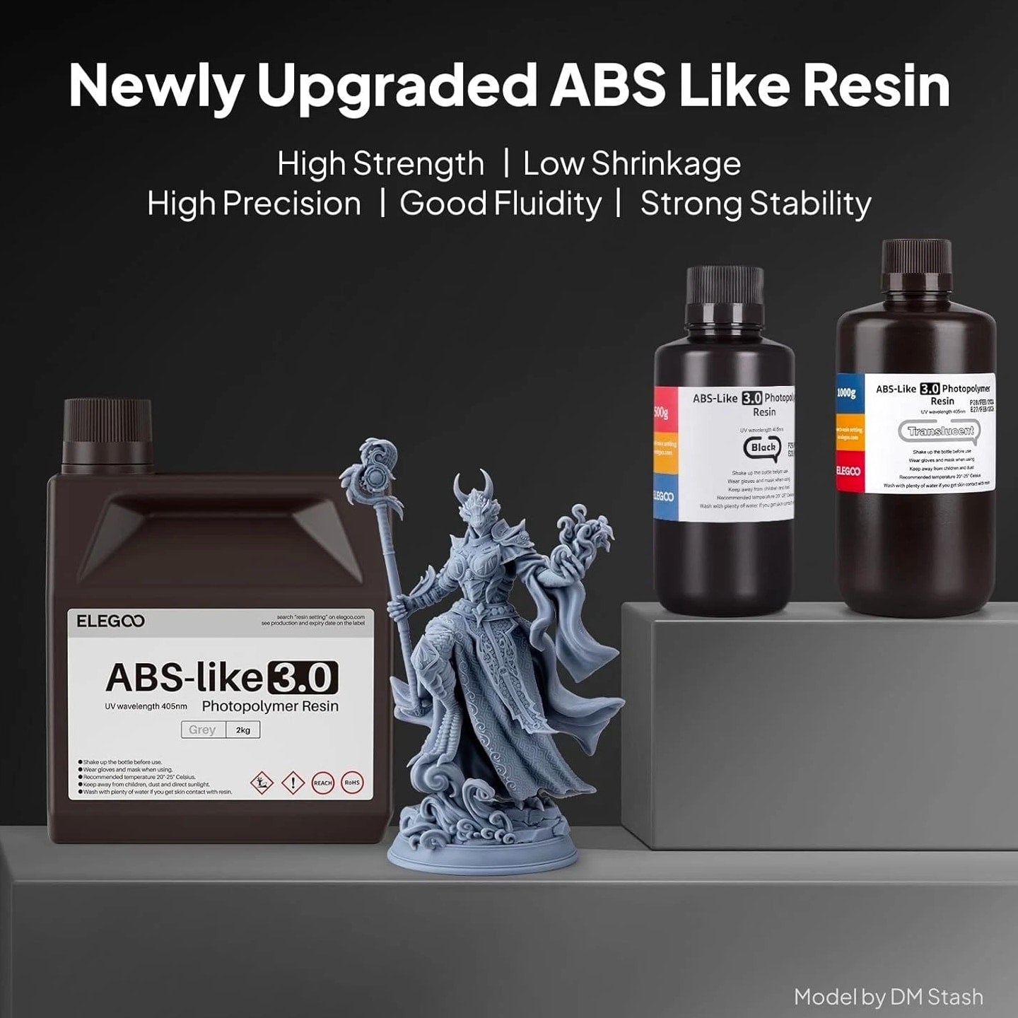 ELEGOO ABS-Like 3D Printer Resin 3.0, 405nm UV-Curing Photopolymer Resin
