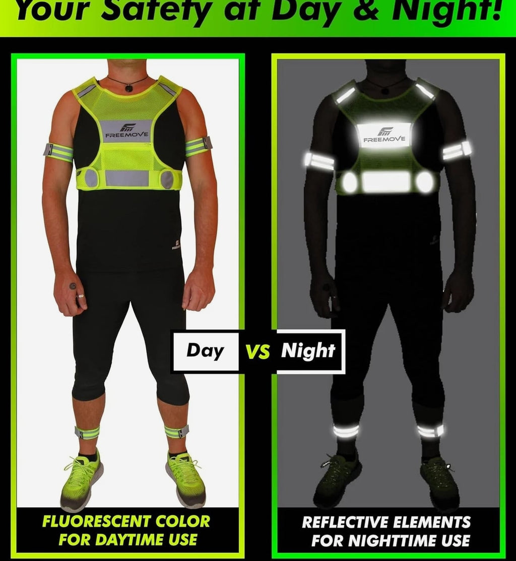 Reflective Vest - Running Gear + 2 Bands & Bag/Ultralight & Comfy Safety Vest...