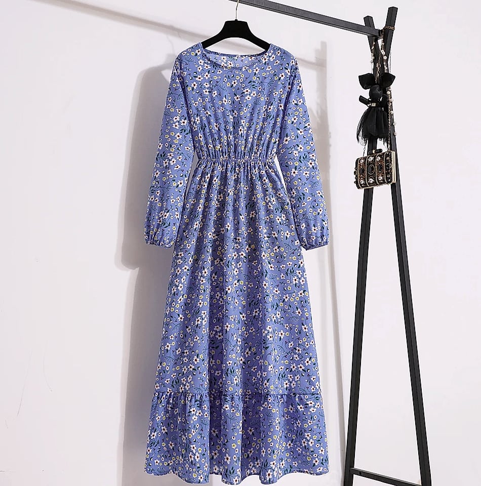 XIBUSANA Women's Floral Maxi Dress Full Sleeve Casual