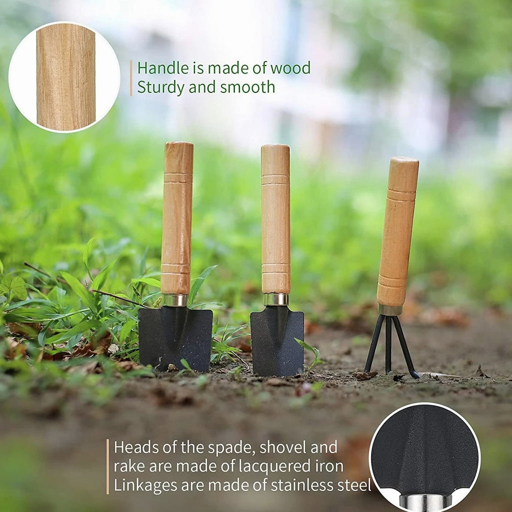 Mini Plant Garden Tools Home Gardening Tool Kit Spade Rake Shovel Piece Set Gift