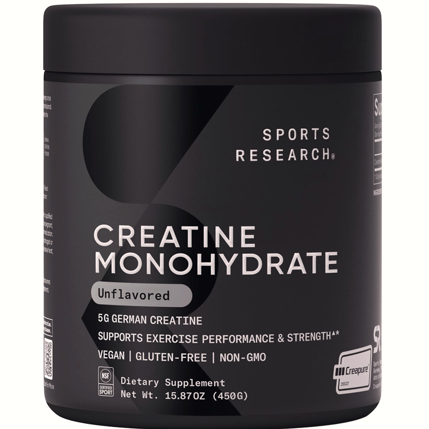 Sports Research Creatine Monohydrate 5g Powder for Strength