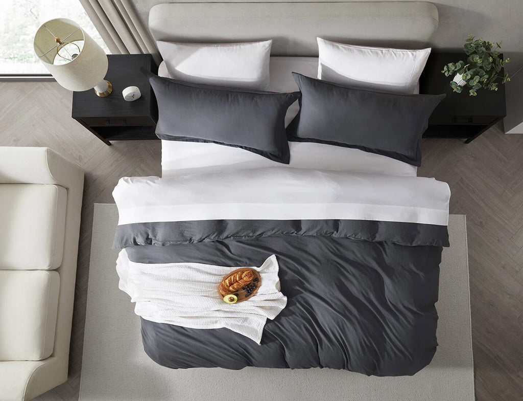 3 Pc Duvet Cover Set, King/Queen Soft Pre-Washed Comforter Cover & Pillow Shams
