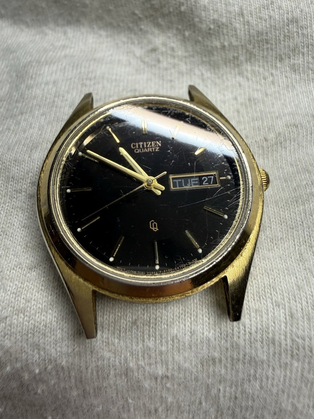 Citizen Exceed Vintage Watch Head Only Wristwatch Quartz Used Cosmetic