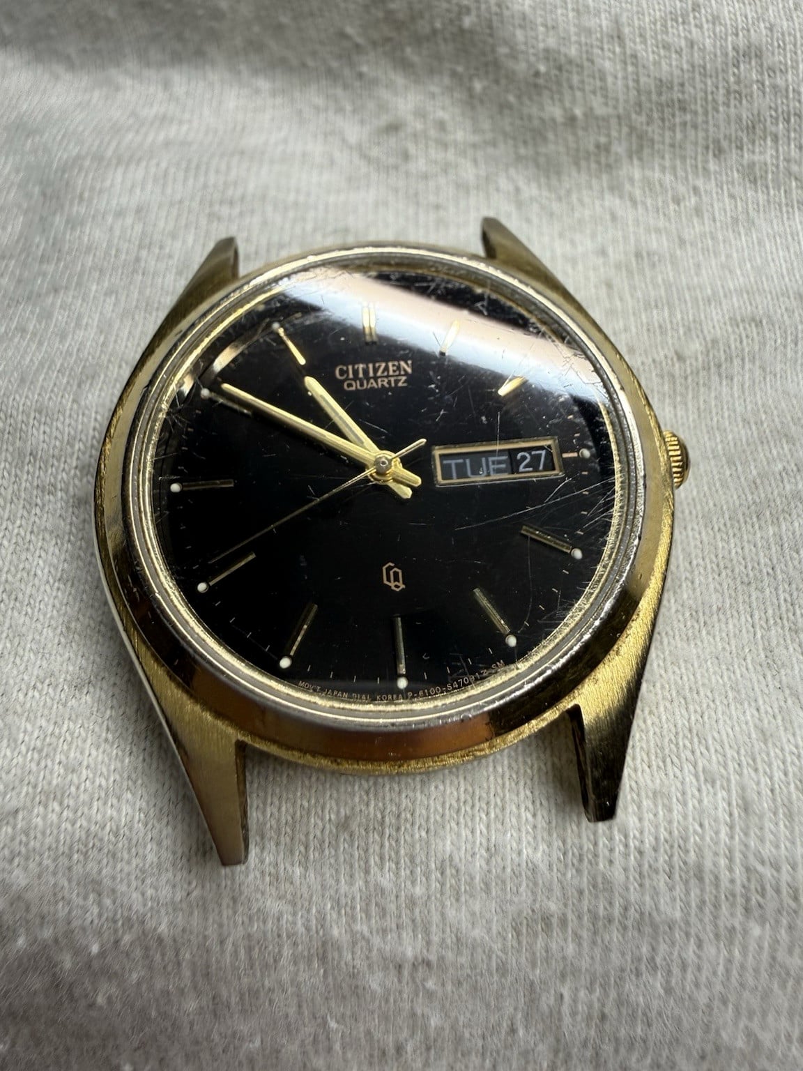 Citizen Exceed Vintage Watch Head Only Wristwatch Quartz Used Cosmetic