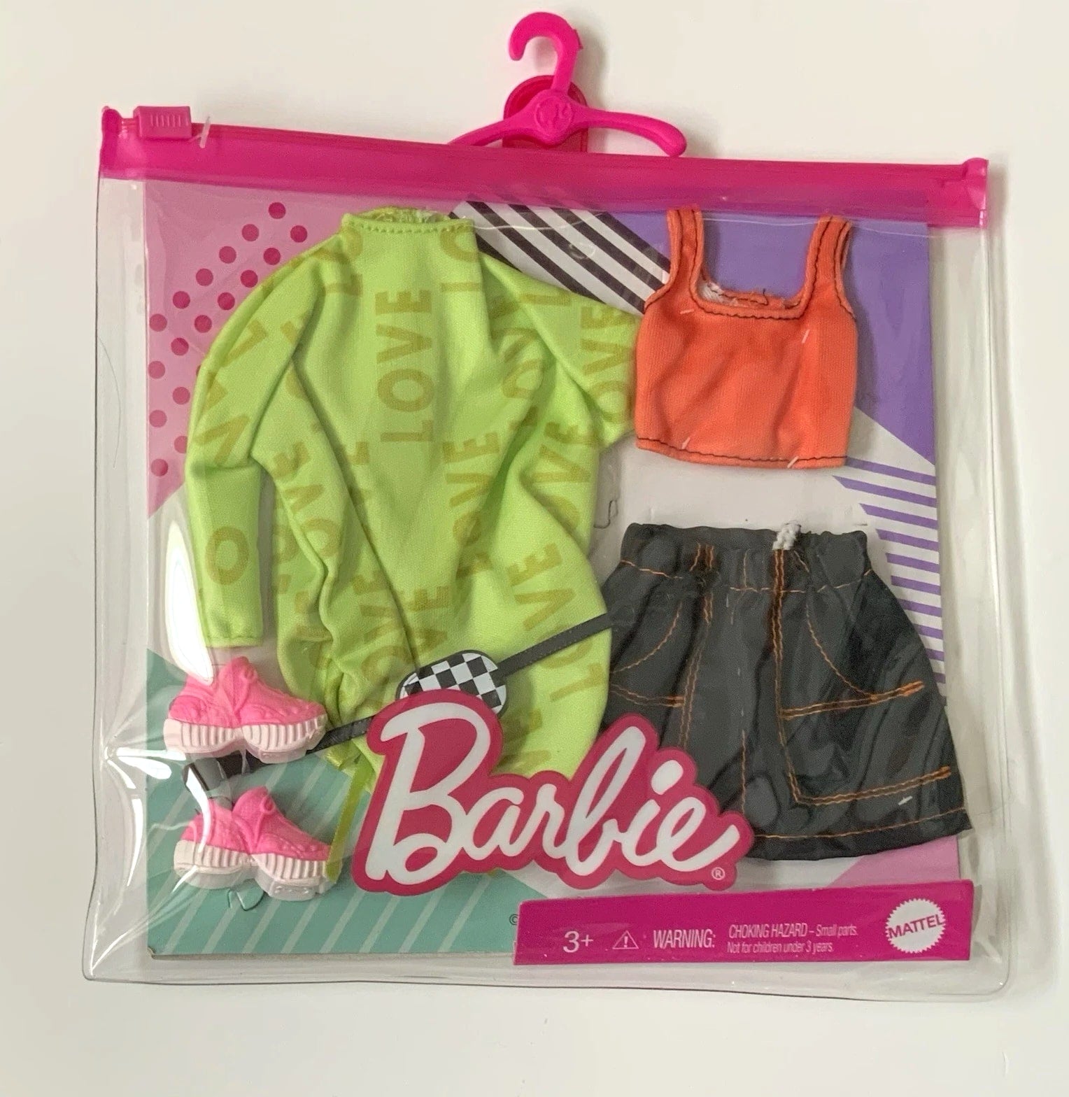 Barbie Fashion Doll Clothing Sweatshirt Dress Skirt Set w/Accessories