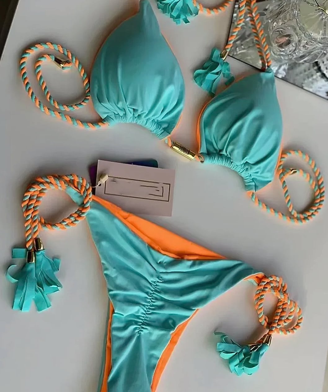 Women's Backless Triangle Bikini Swimsuit